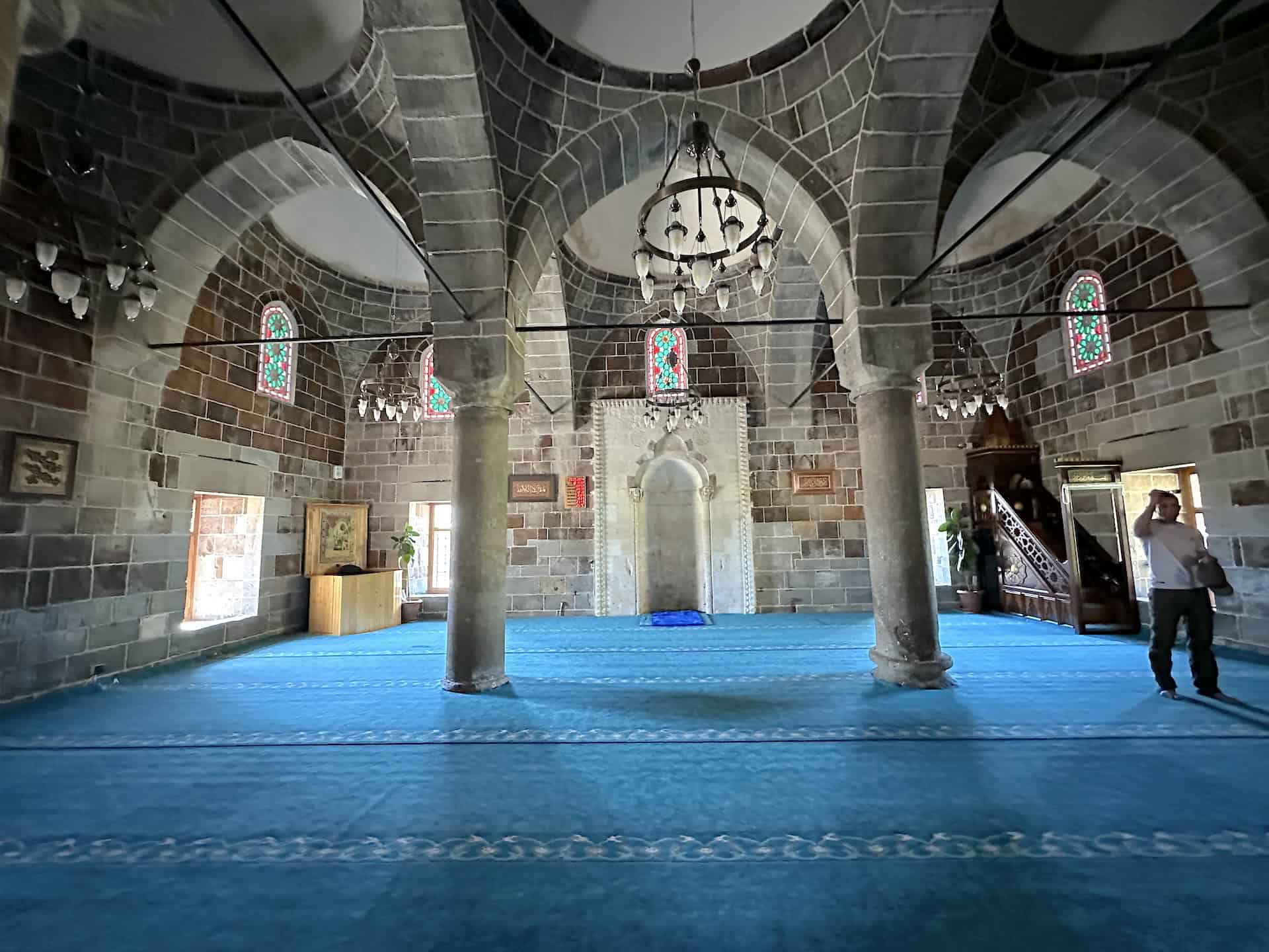 Prayer hall of the Tuğrul Bey Mosque in Adilcevaz, Turkey