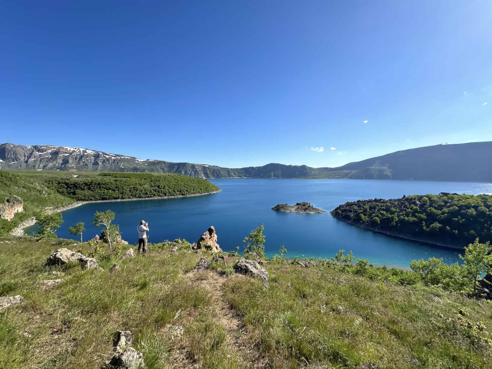 Lake Nemrut in the Nemrut Caldera in Turkey