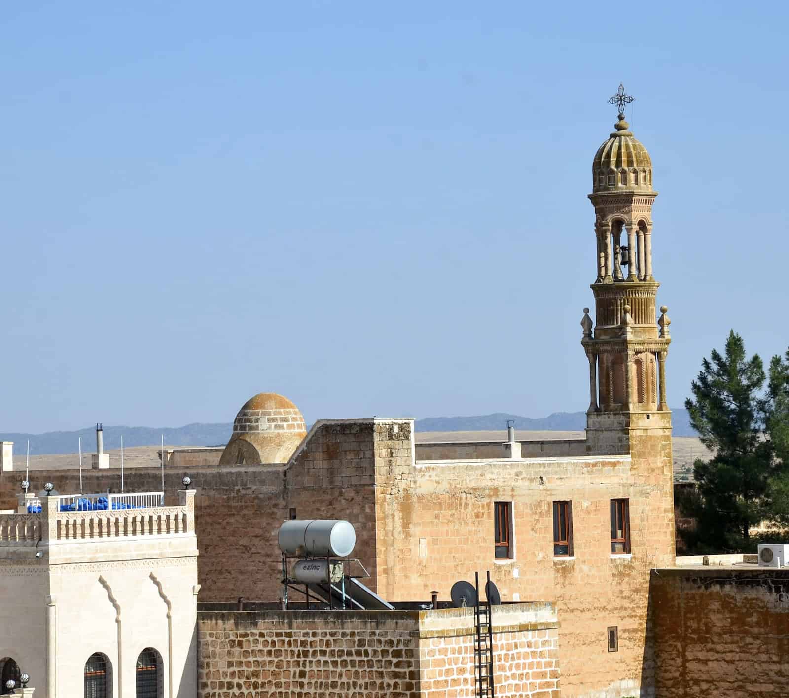 Mor Şarbel Church from the Midyat Guest House in Midyat, Turkey