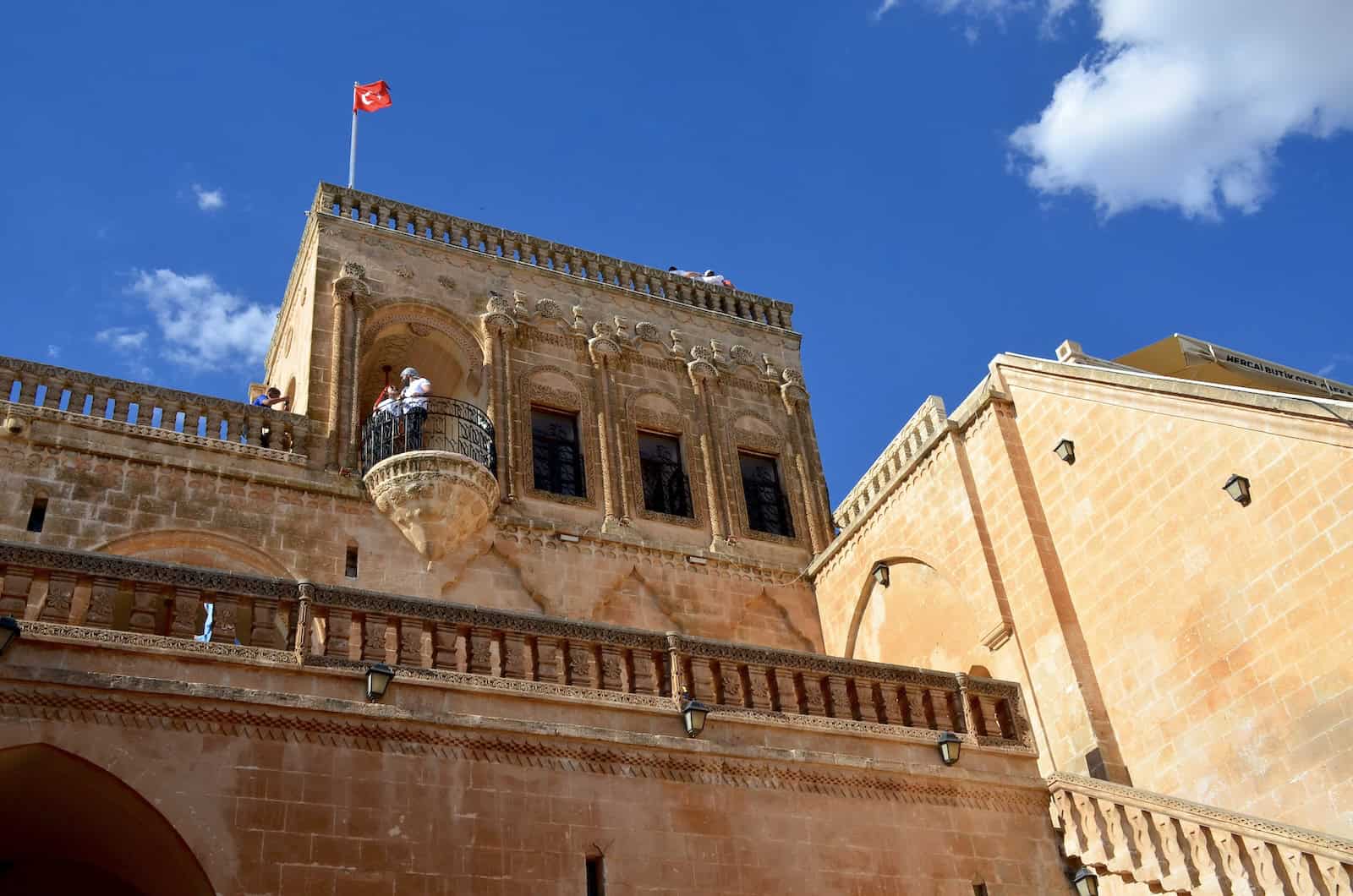 Balcony of the Midyat Guest House in Midyat, Turkey