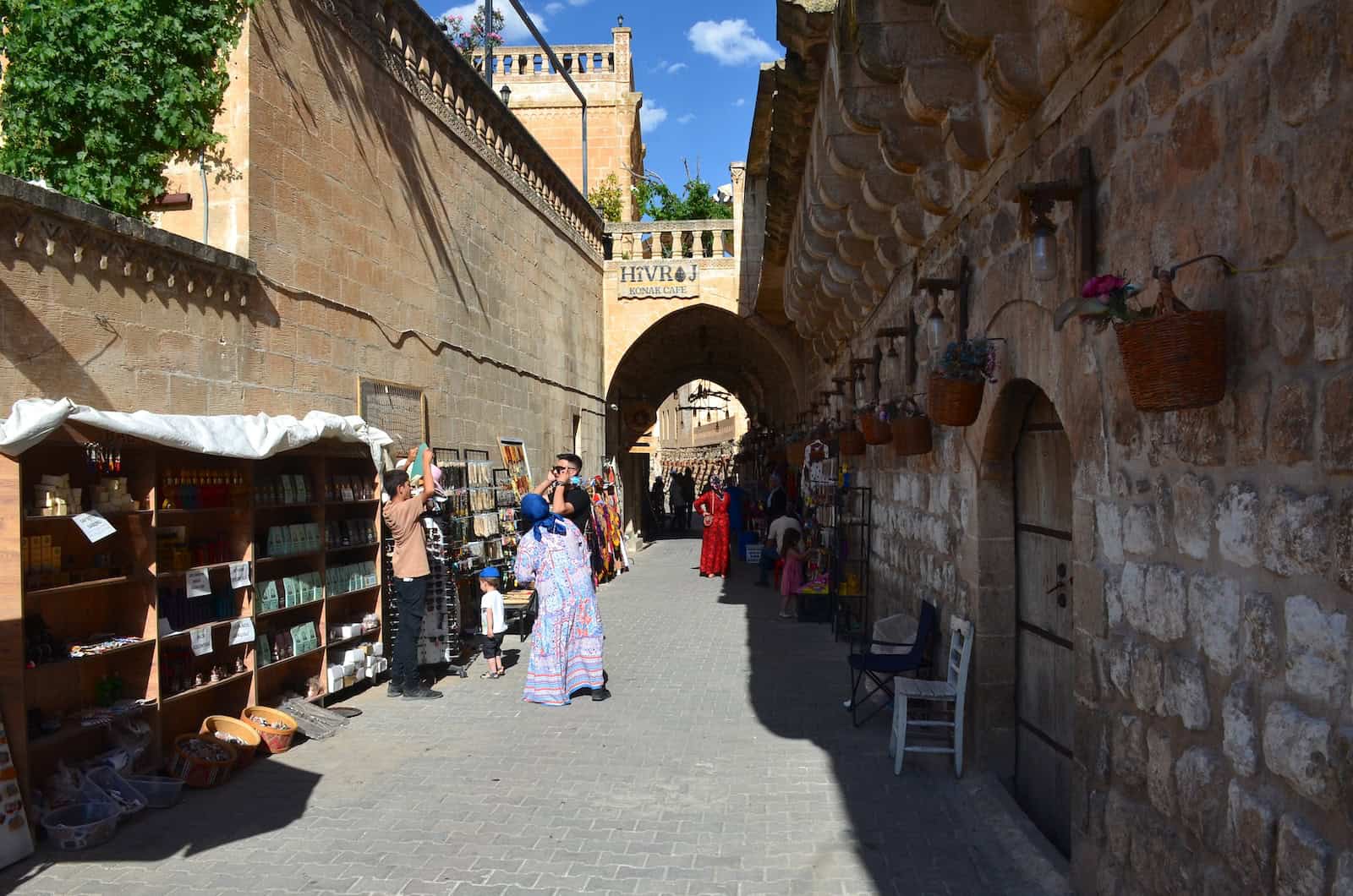 Souvenir stalls near Midyat Guest House in Midyat, Turkey