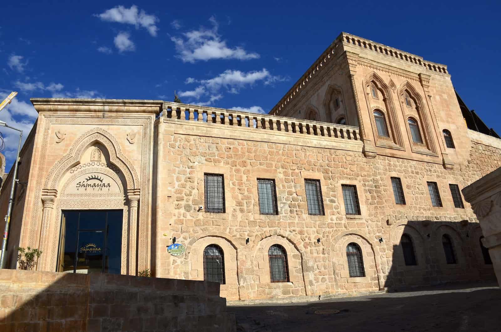 A stone building that's now a luxury hotel in Midyat, Turkey