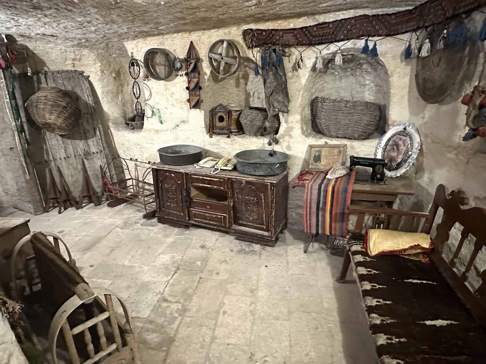 Room off the first chamber of the Midyat Caves in Midyat, Turkey