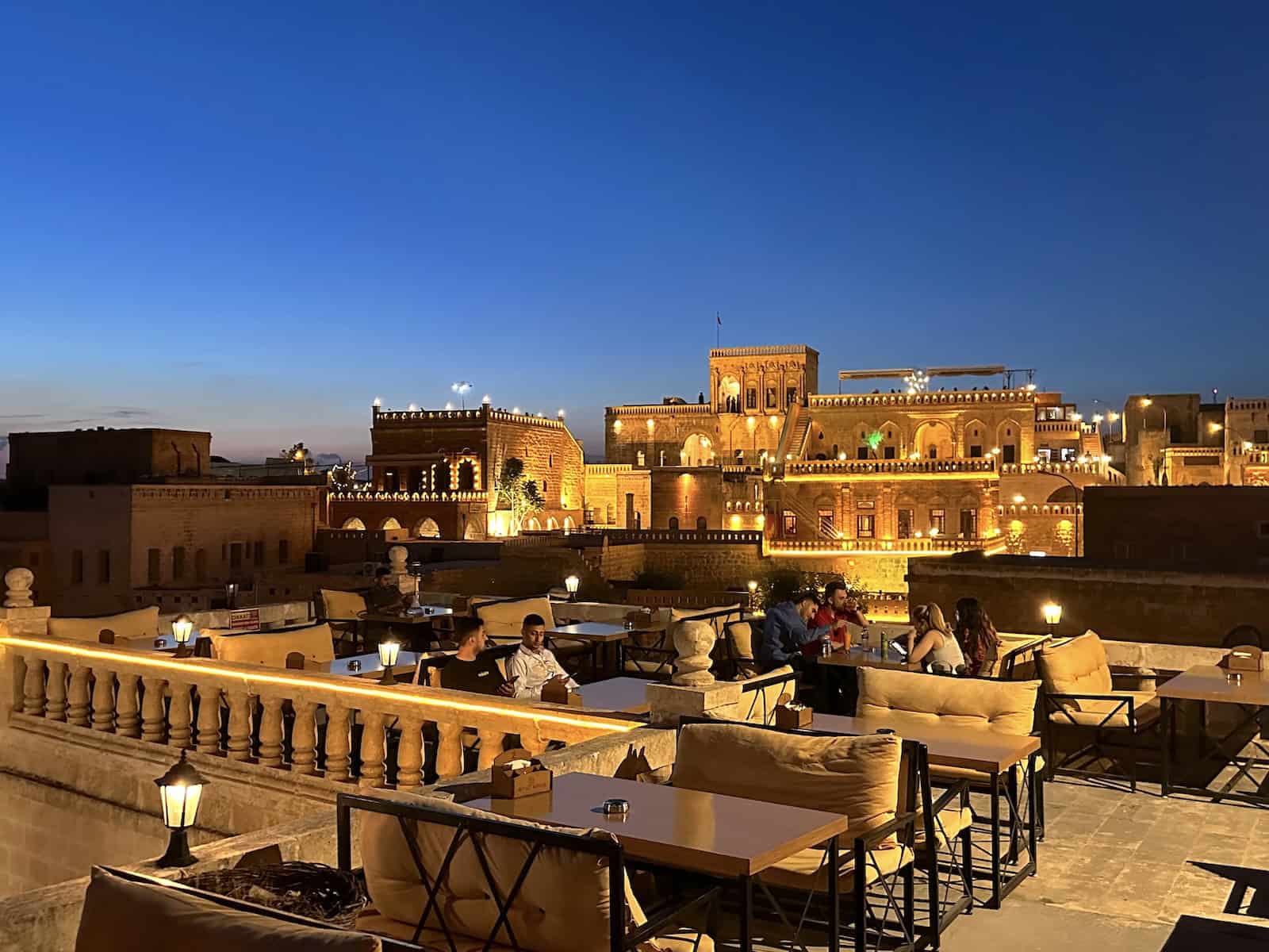 Rooftop terrace at Beyaz Konak in Midyat, Turkey