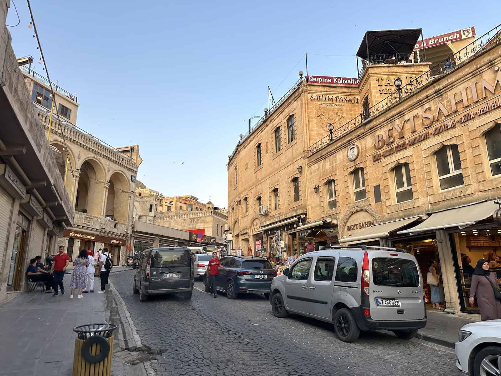 Main street through the old town in Mardin, Turkey